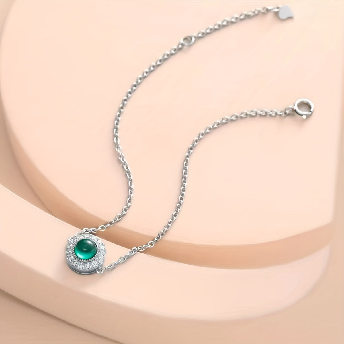 Silver Lab Grown Emerald Bracelet