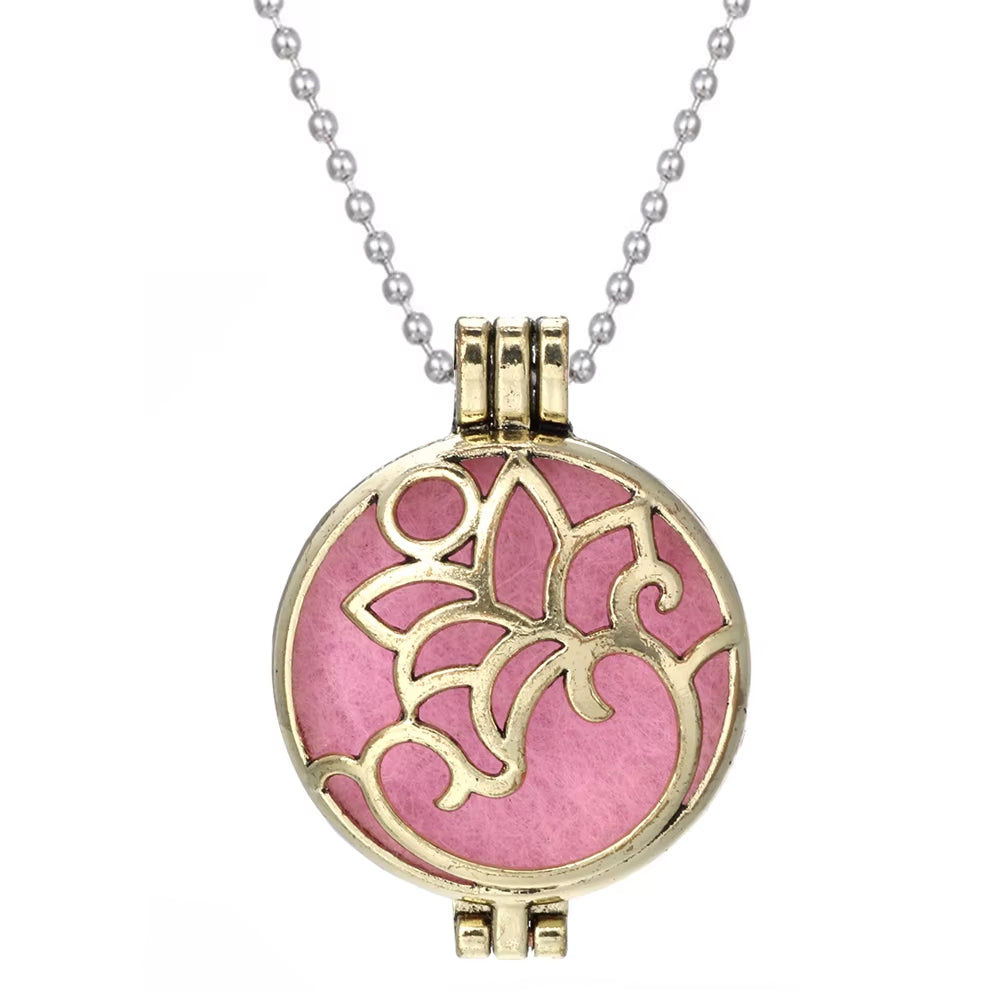 New Aroma Diffuser Necklace Vintage Flower Open Lockets Pendant Perfume Essential Oil Diffuser Aromatherapy Necklace
