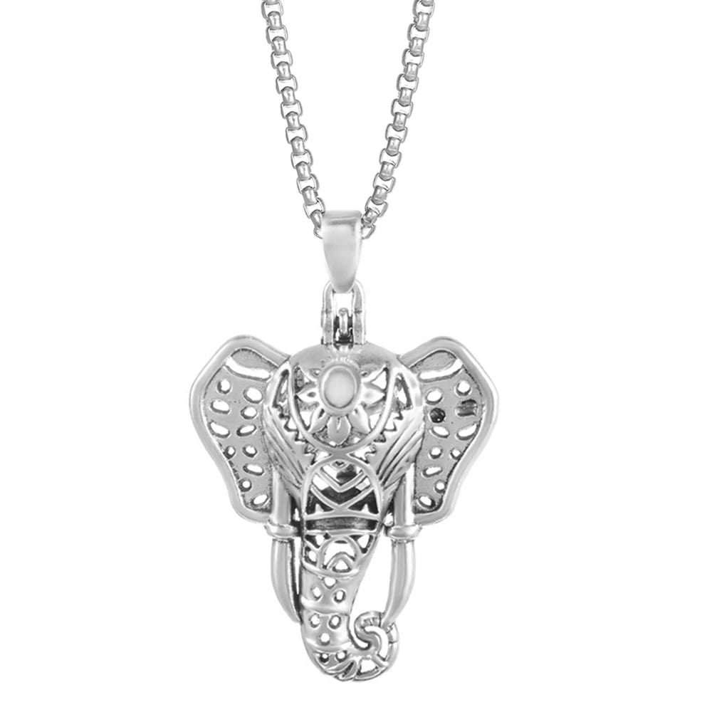 Mexico Chime Caller Angel Wing Music Symbol Aromatherapy Pendant Titanium Steel Chain Lava Ball Essential Oil Diffuser Necklace