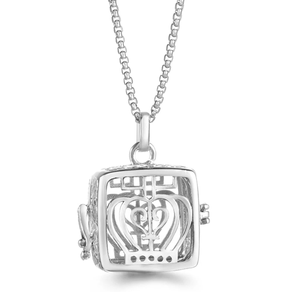 Mexico Chime Caller Angel Wing Music Symbol Aromatherapy Pendant Titanium Steel Chain Lava Ball Essential Oil Diffuser Necklace