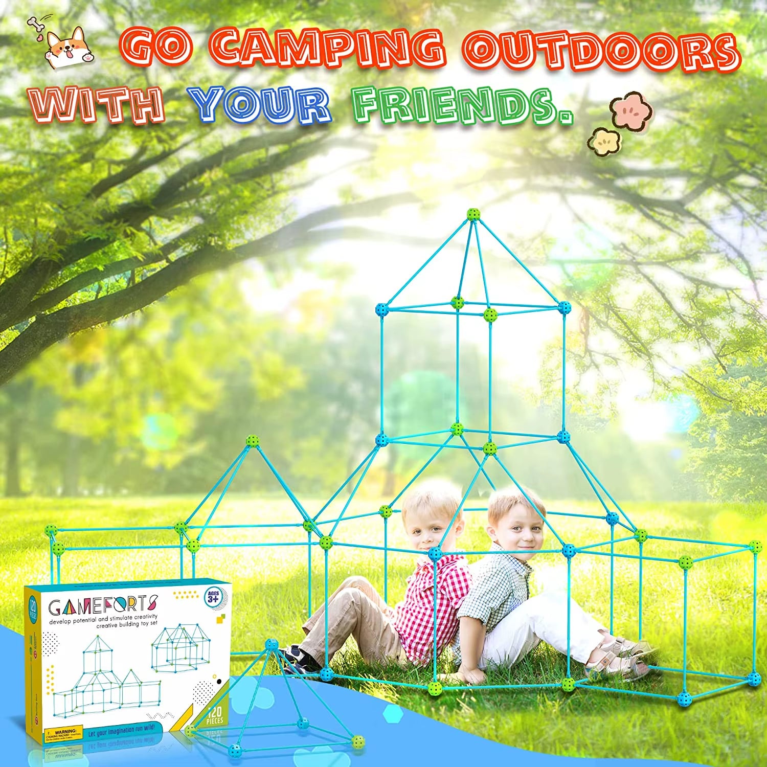 Children'S DIY Building Castle Beading Tent Toy Stem Large Building Blocks Game House Indoor and Outdoor Toys for Kids Gift