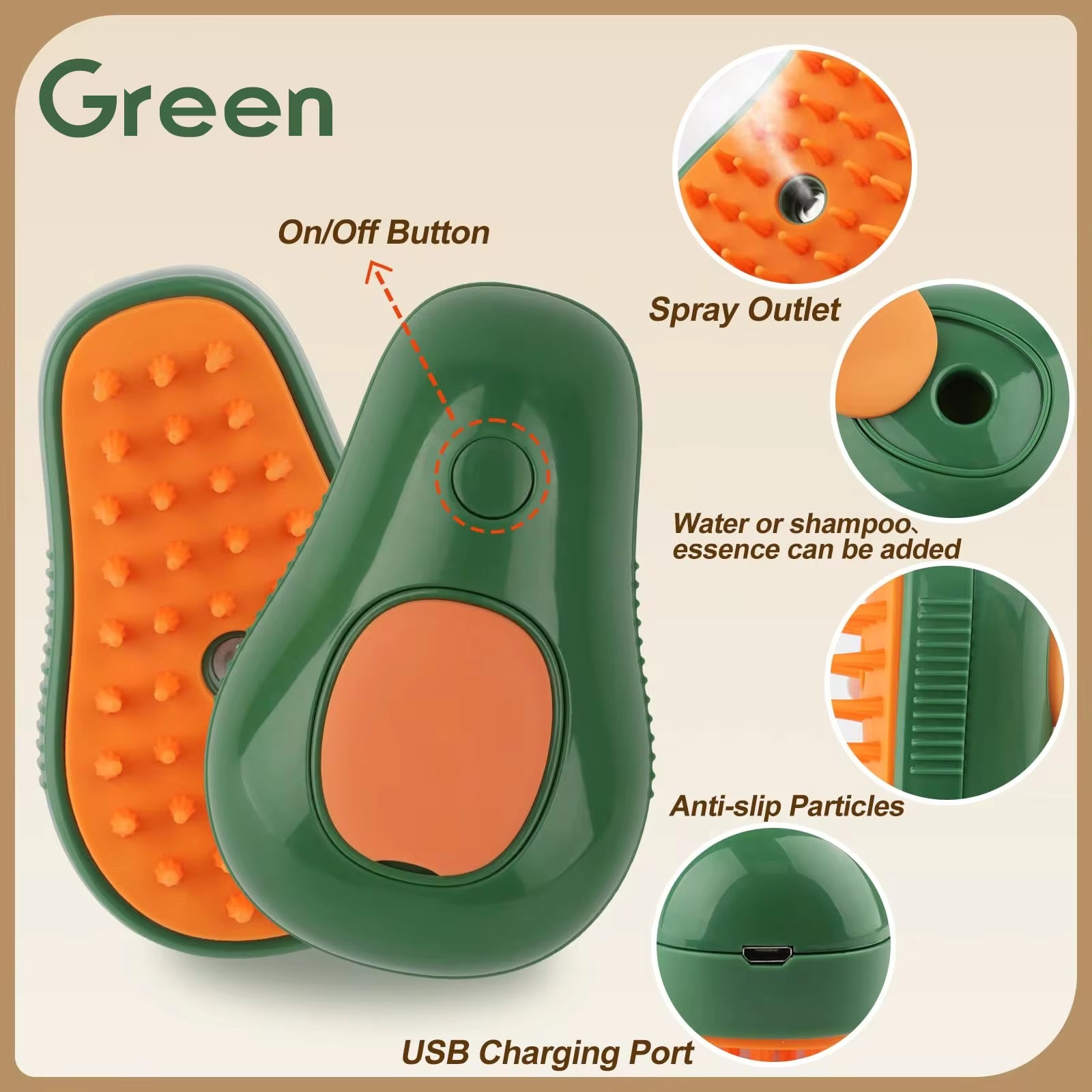 3 in 1 Steam Pet Brush