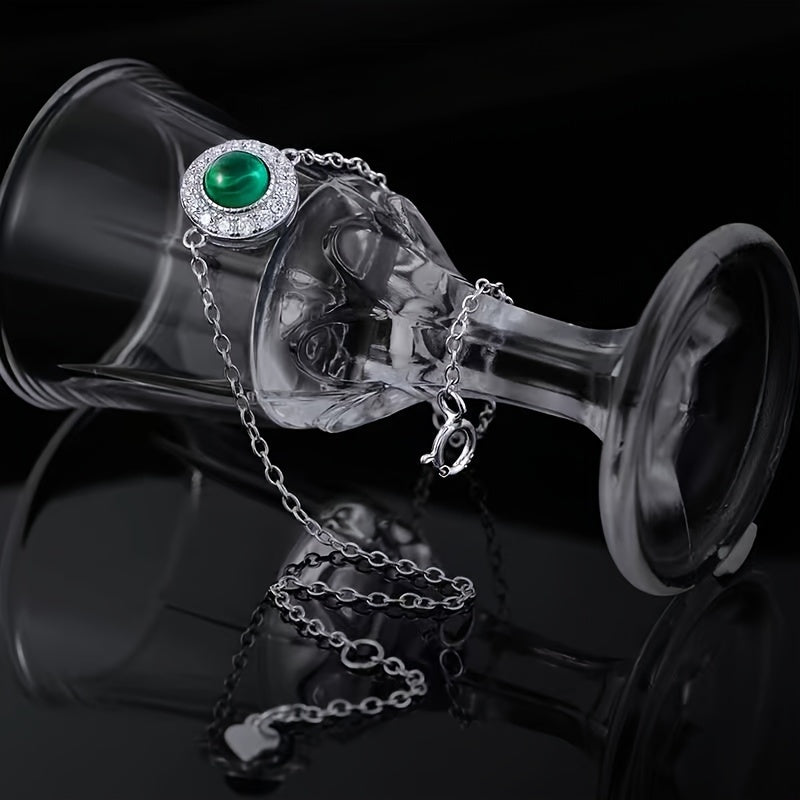 Silver Lab Grown Emerald Bracelet