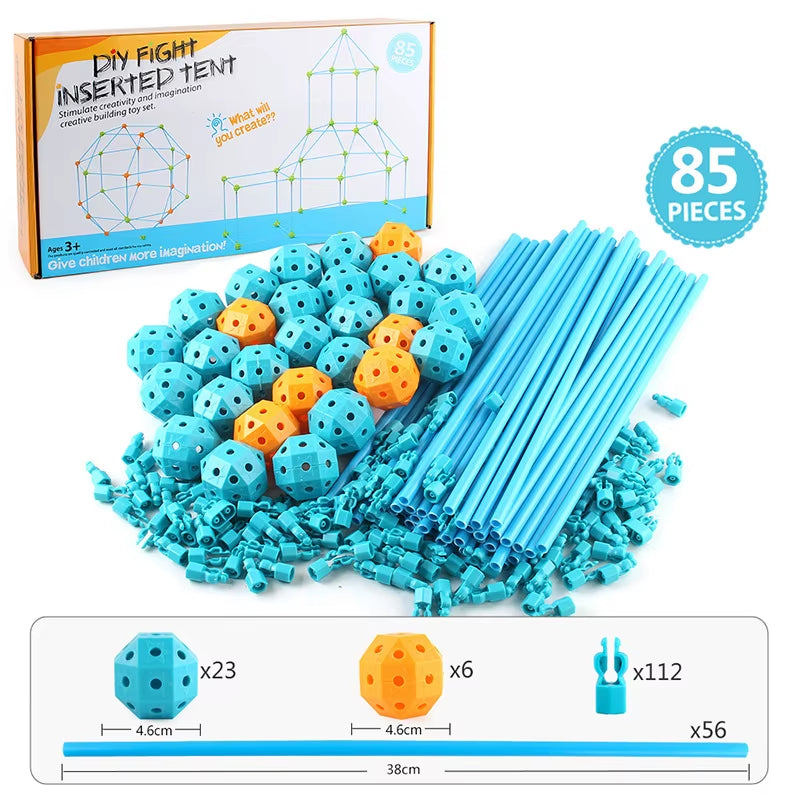 Children'S DIY Building Castle Beading Tent Toy Stem Large Building Blocks Game House Indoor and Outdoor Toys for Kids Gift