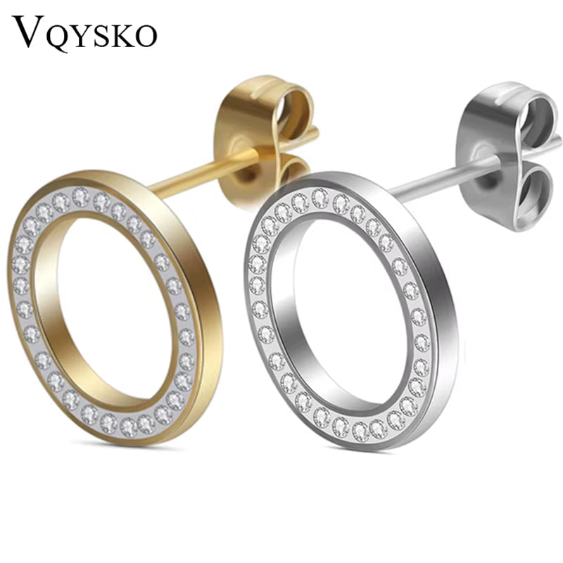 316L Stainless Steel Earring Crystal Stud Earrings for Women Joyas Brincos Bijoux Jewelry Earings Fashion