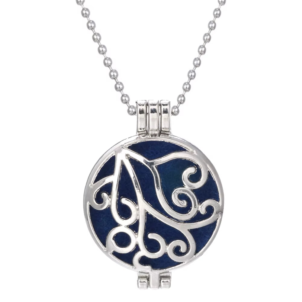 New Aroma Diffuser Necklace Vintage Flower Open Lockets Pendant Perfume Essential Oil Diffuser Aromatherapy Necklace