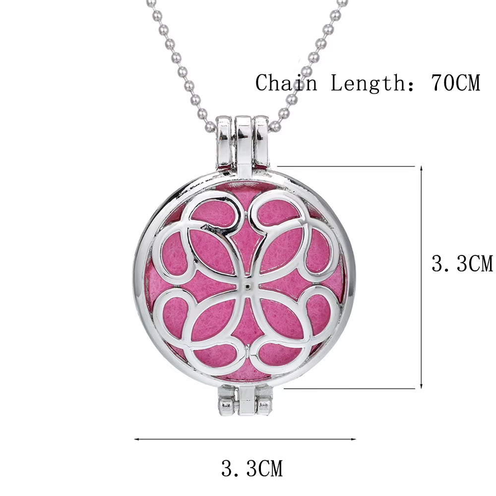 New Aroma Diffuser Necklace Vintage Flower Open Lockets Pendant Perfume Essential Oil Diffuser Aromatherapy Necklace