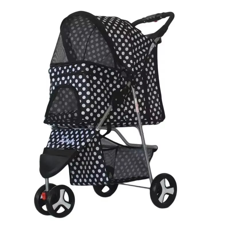 Lightweight Folding Pet Trolley Cat, Dog and Cart Three-Wheeled Pet Cart Go Out Cart Supplies Dog Stroller