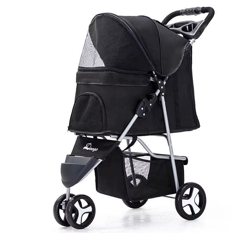 Lightweight Folding Pet Trolley Cat, Dog and Cart Three-Wheeled Pet Cart Go Out Cart Supplies Dog Stroller