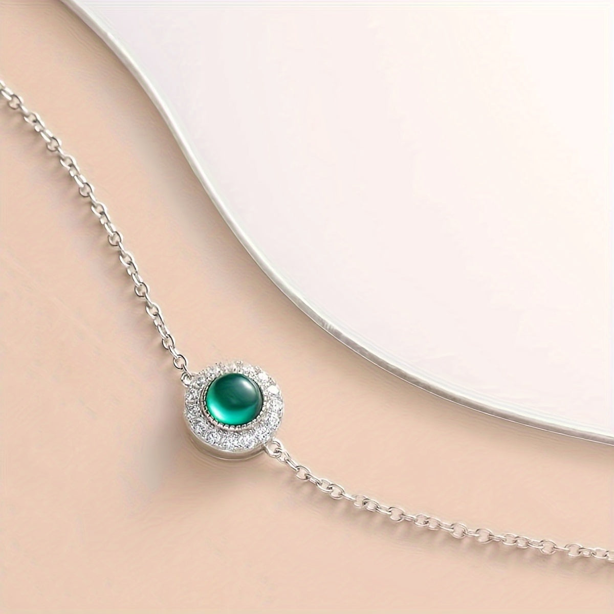 Silver Lab Grown Emerald Bracelet