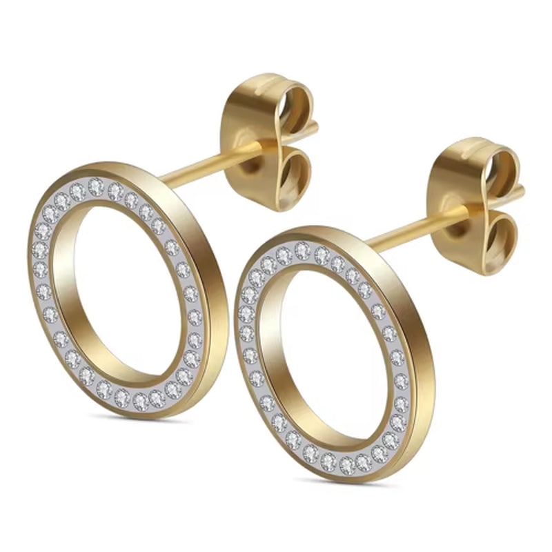 316L Stainless Steel Earring Crystal Stud Earrings for Women Joyas Brincos Bijoux Jewelry Earings Fashion
