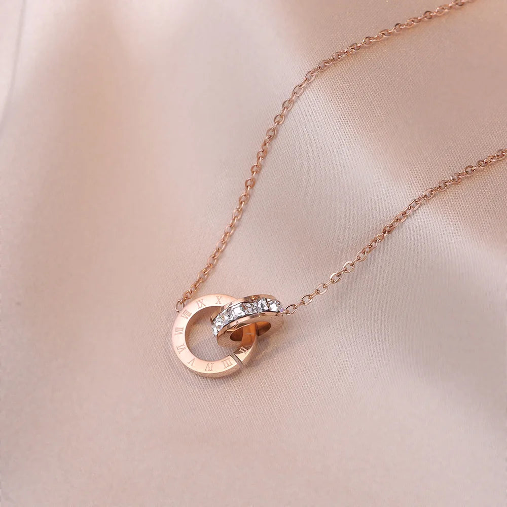Elegant Crystal Roman Necklace