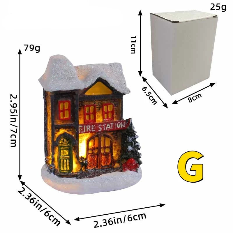 Mini LED Christmas Village Houses
