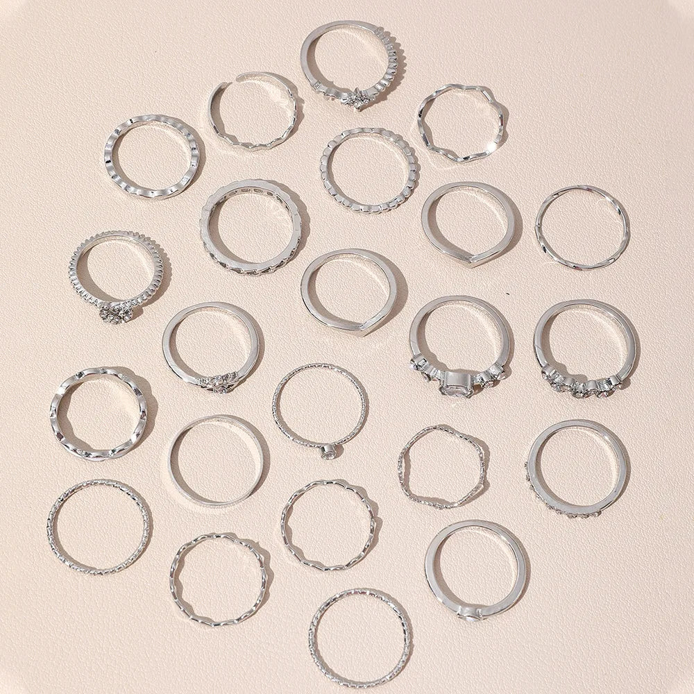 23Pcs Fashion Knuckle Ring Set