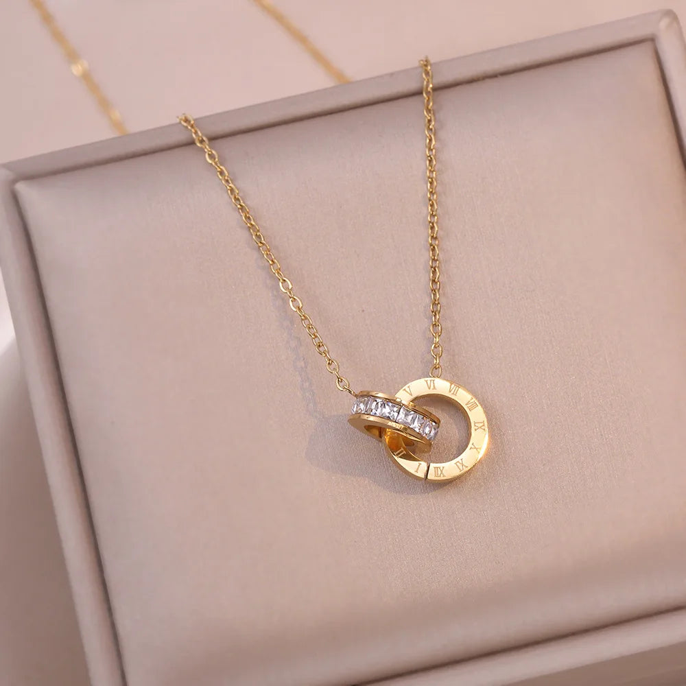 Elegant Crystal Roman Necklace