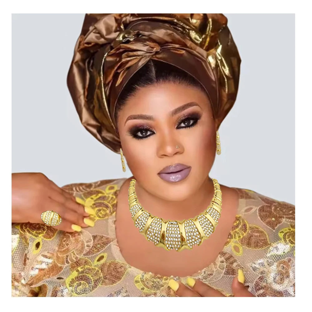 18K Gold Plated Luxury Dubai Jewellery Set