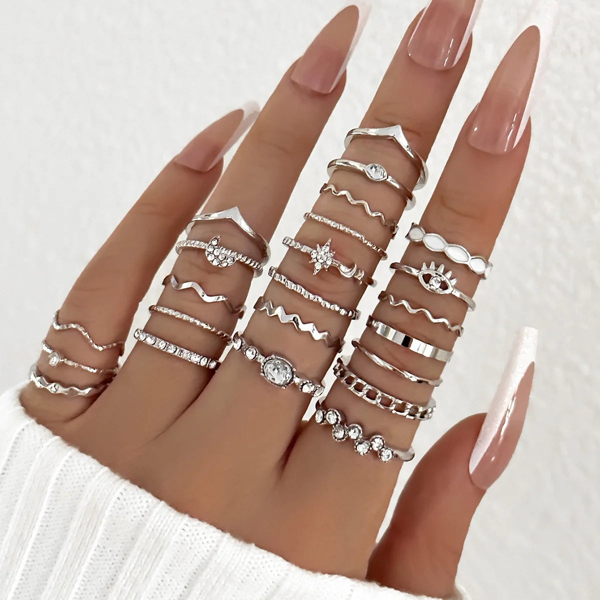 23Pcs Fashion Knuckle Ring Set