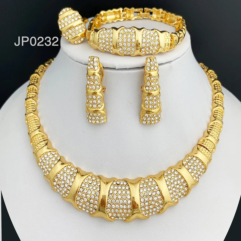 18K Gold Plated Luxury Dubai Jewellery Set