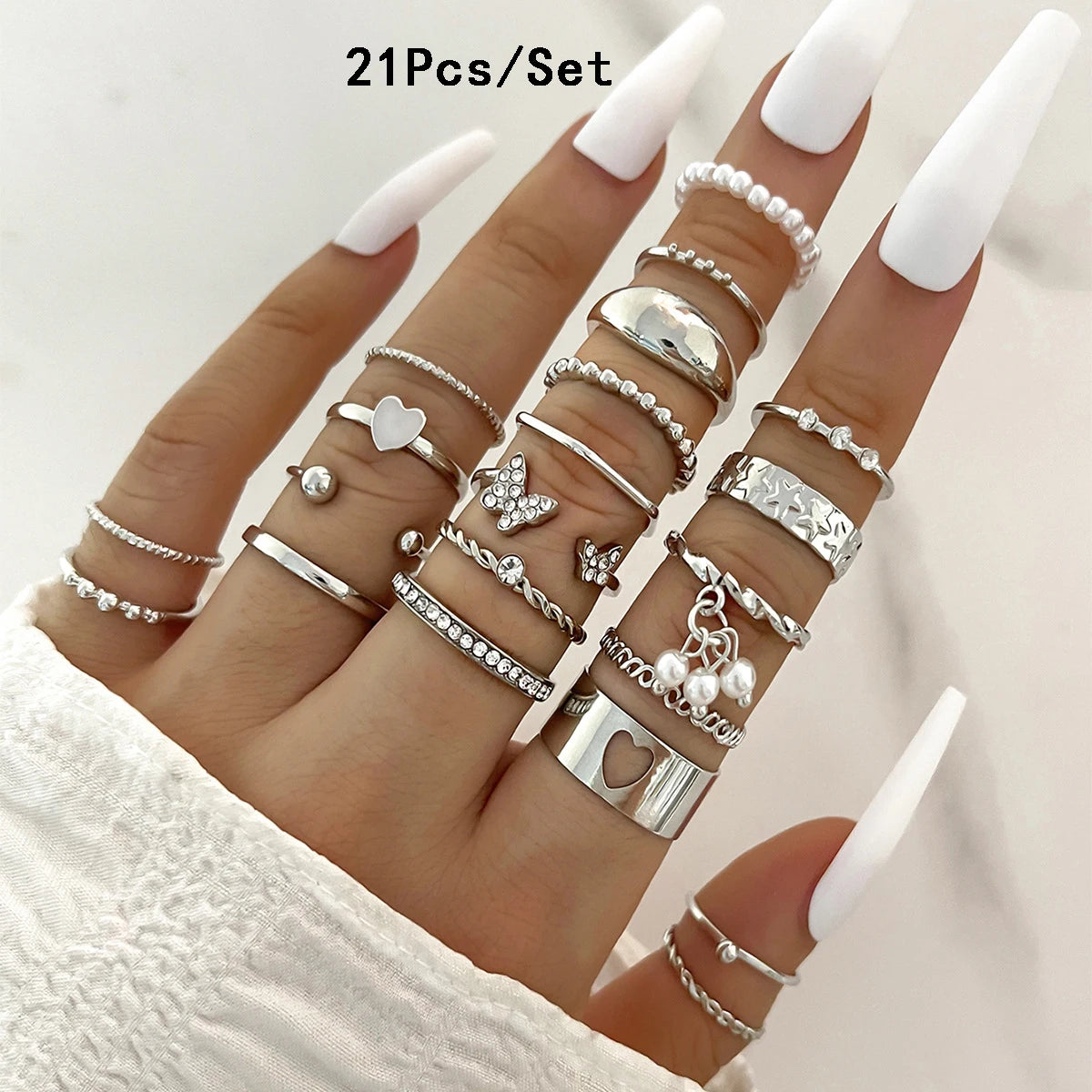 23Pcs Fashion Knuckle Ring Set
