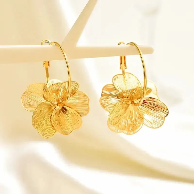 Golden Vintage Double-Layer Earrings