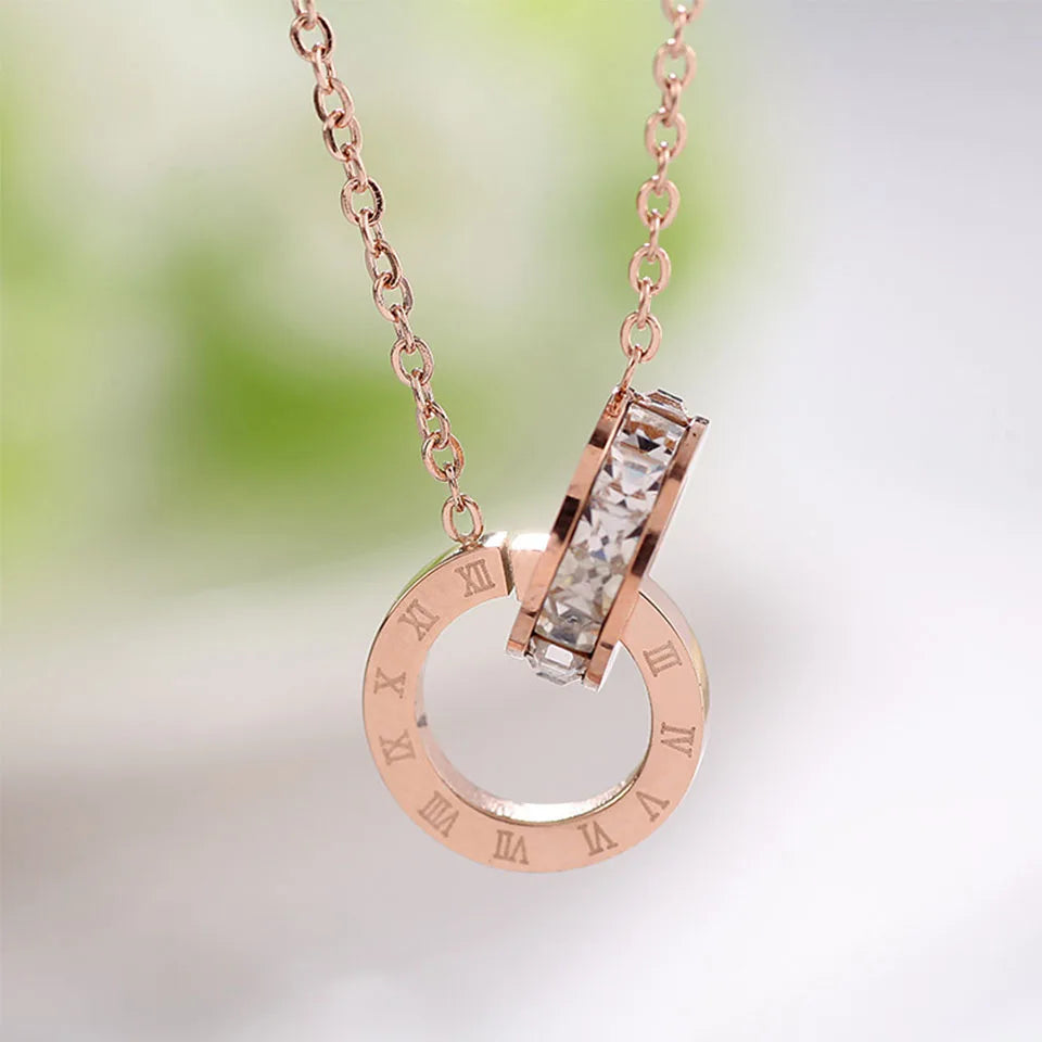 Elegant Crystal Roman Necklace