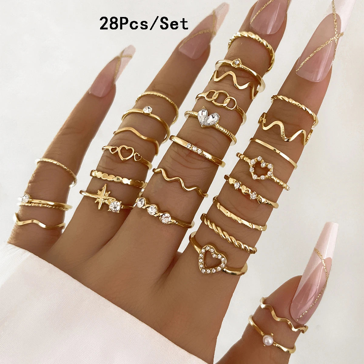 23Pcs Fashion Knuckle Ring Set