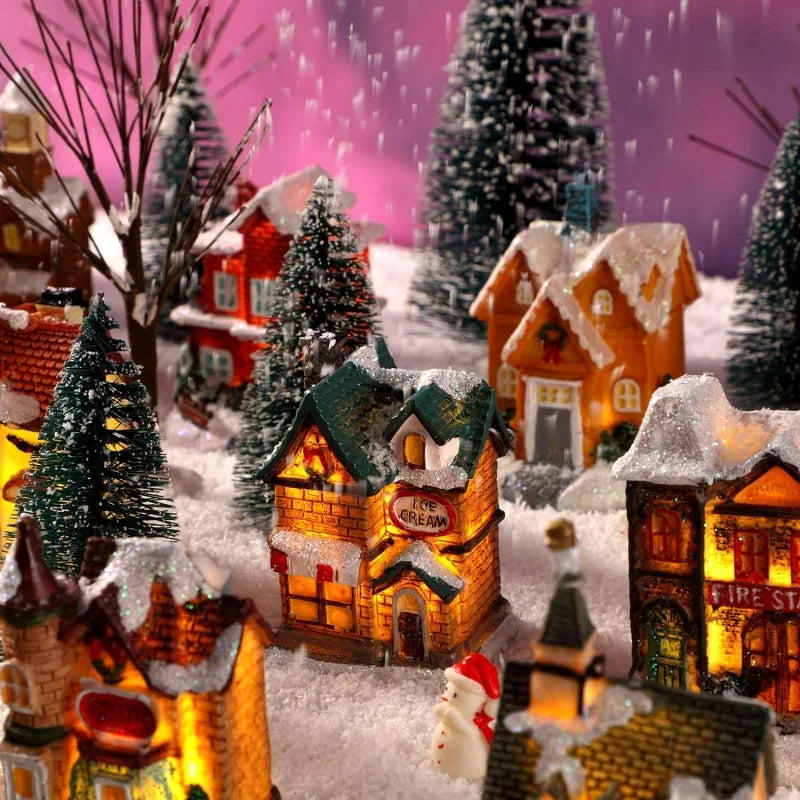 Mini LED Christmas Village Houses