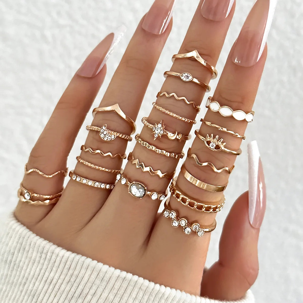 23Pcs Fashion Knuckle Ring Set