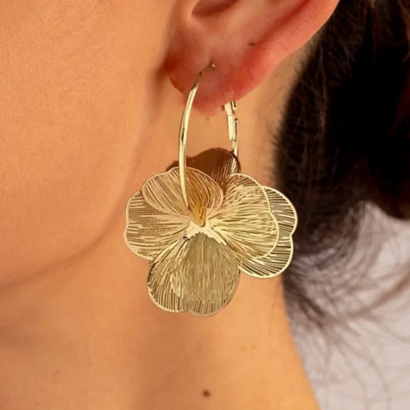 Golden Vintage Double-Layer Earrings