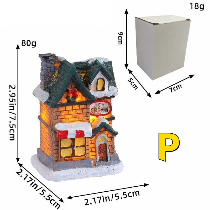 Mini LED Christmas Village Houses