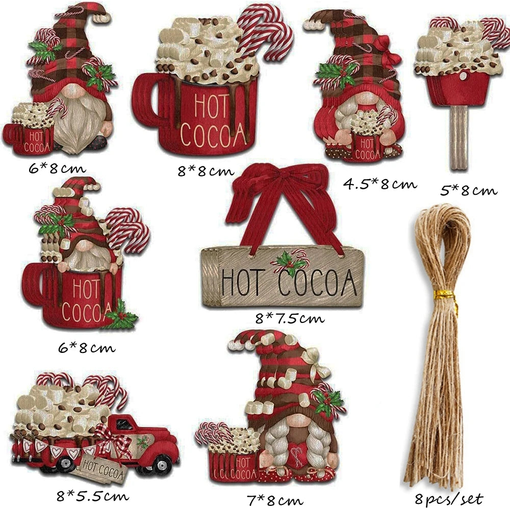 Wooden Christmas Tree Decoration Set