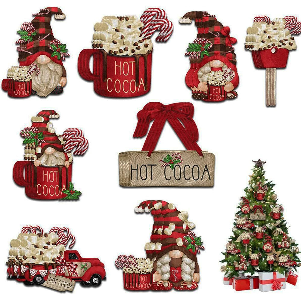 Wooden Christmas Tree Decoration Set