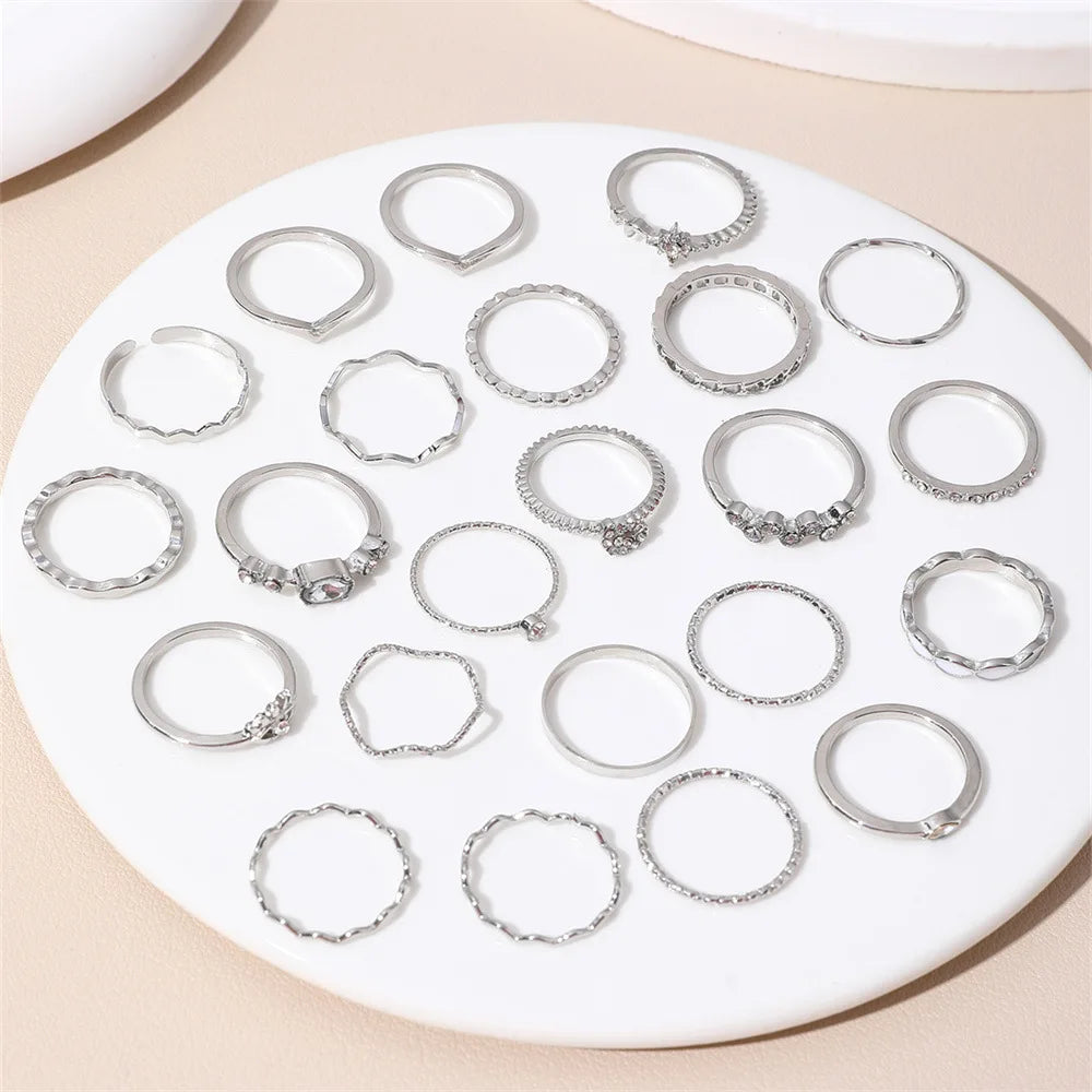 23Pcs Fashion Knuckle Ring Set