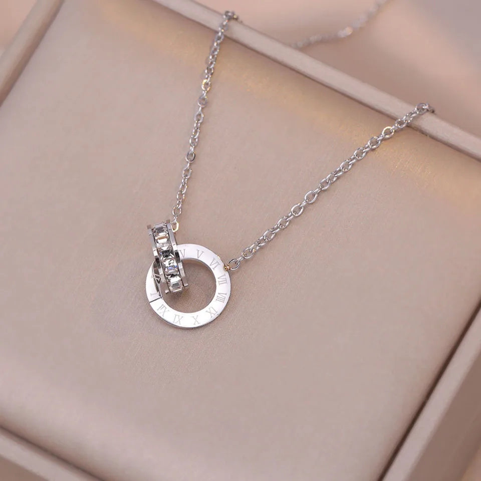Elegant Crystal Roman Necklace