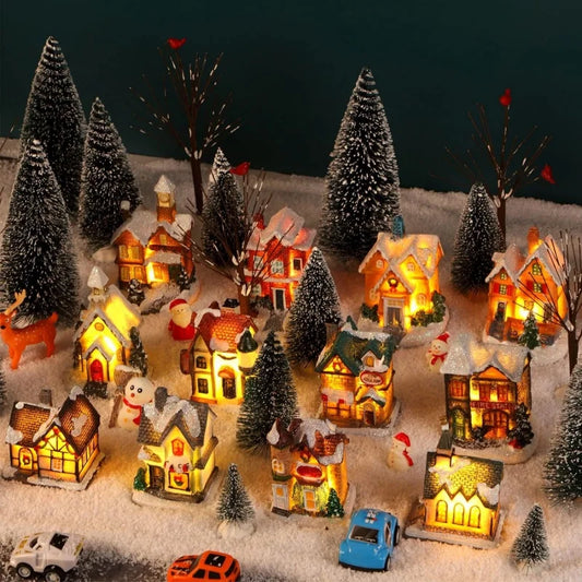 Mini LED Christmas Village Houses