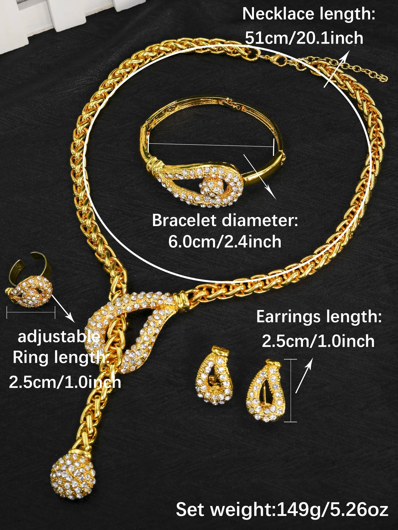 24K Gold Plated Dubai Jewellery Set