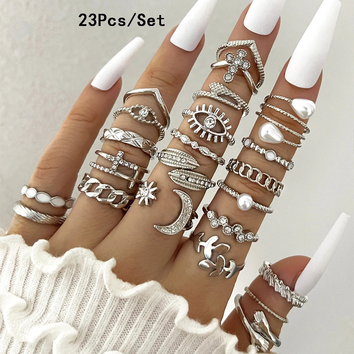 23Pcs Fashion Knuckle Ring Set