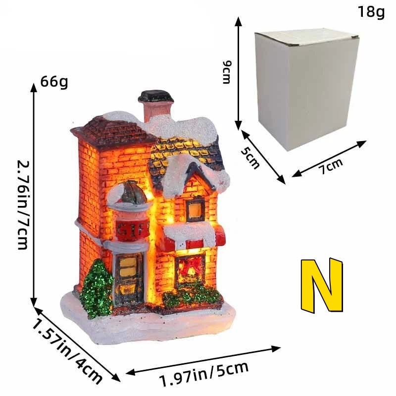 Mini LED Christmas Village Houses