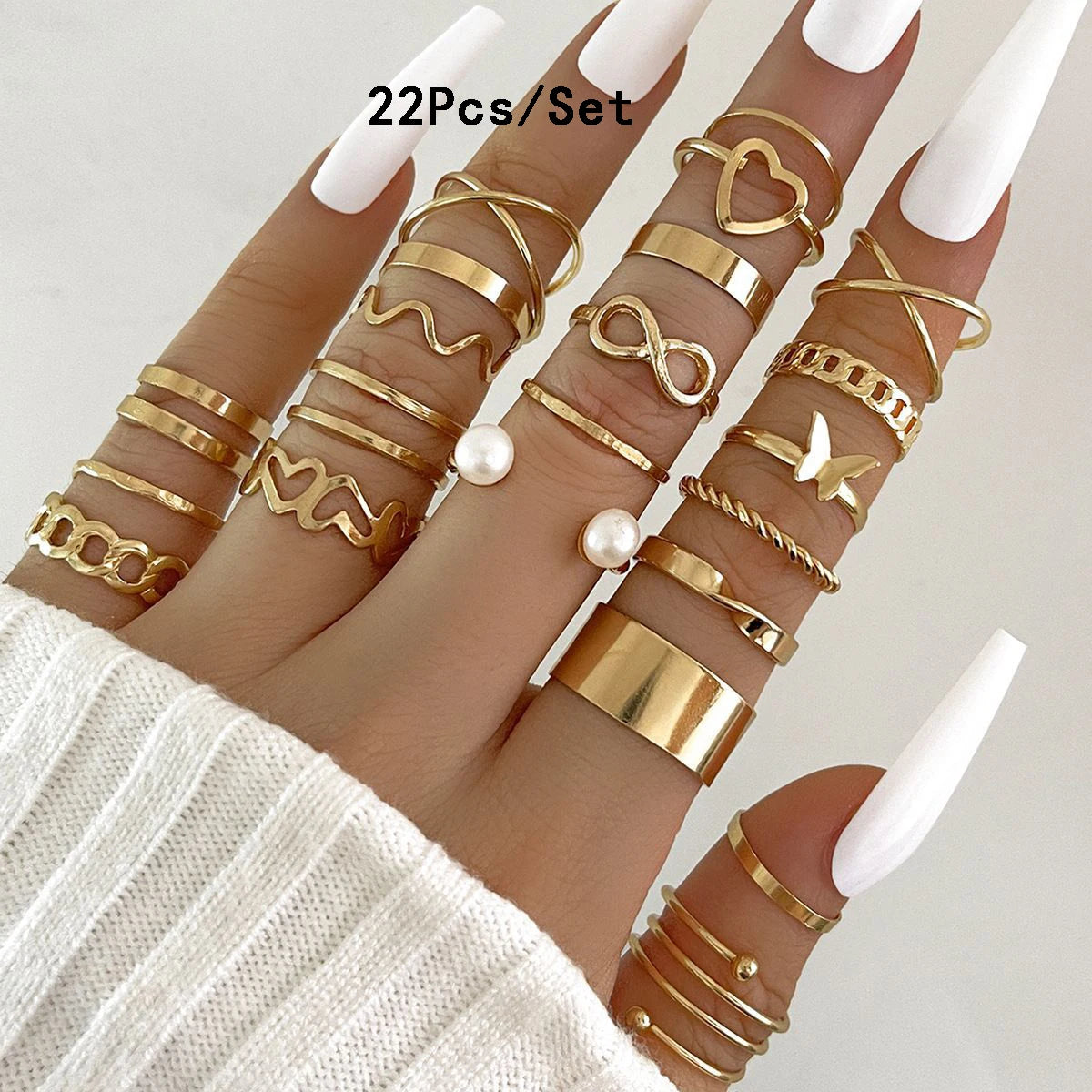 23Pcs Fashion Knuckle Ring Set