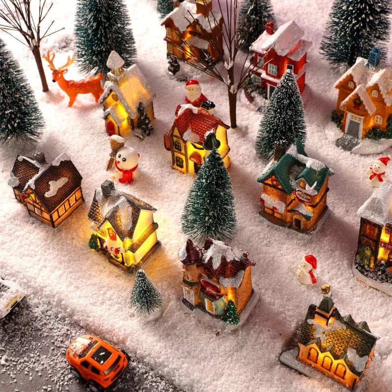 Mini LED Christmas Village Houses