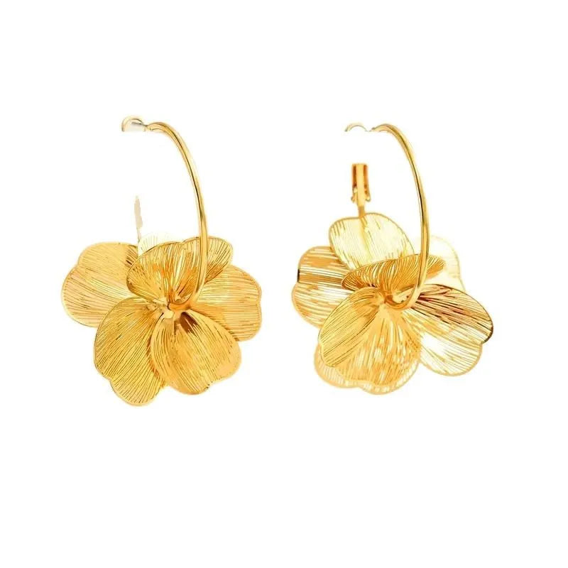 Golden Vintage Double-Layer Earrings