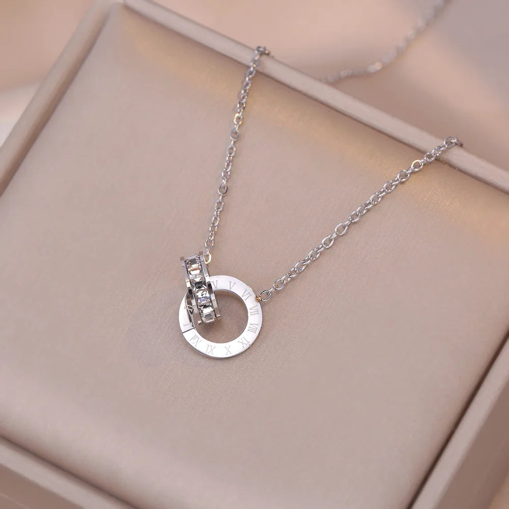 Elegant Crystal Roman Necklace