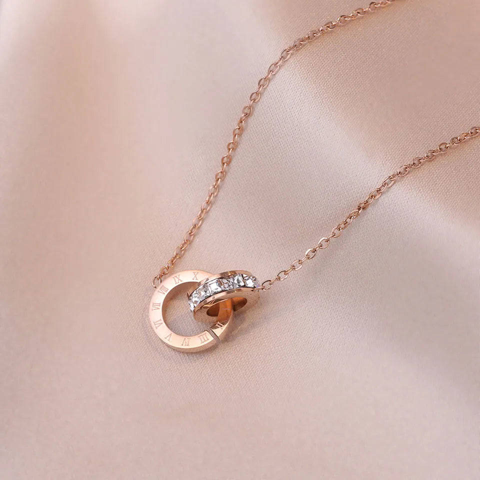 Elegant Crystal Roman Necklace