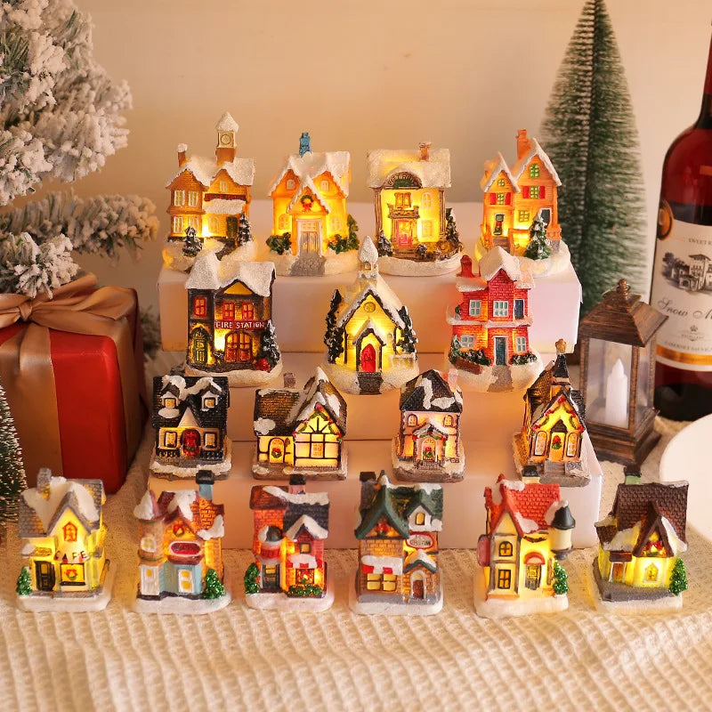 Mini LED Christmas Village Houses