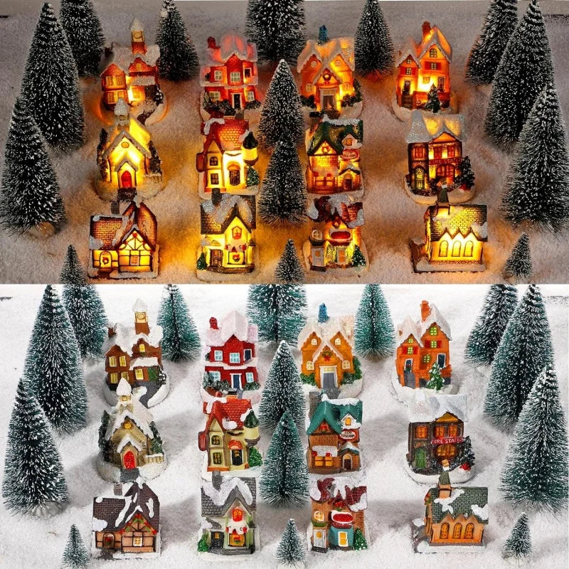 Mini LED Christmas Village Houses