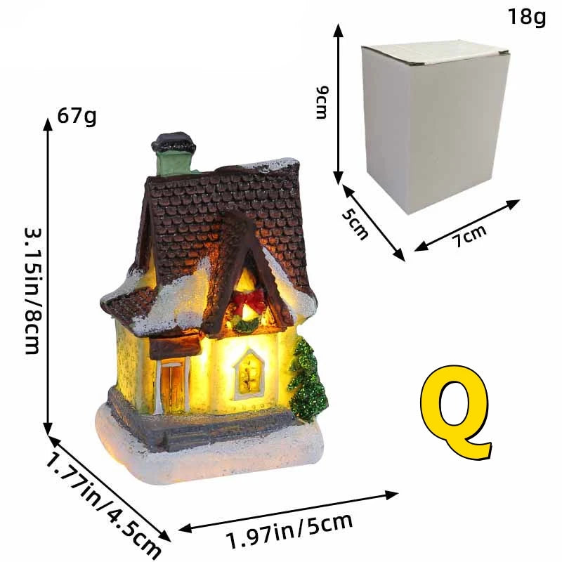 Mini LED Christmas Village Houses
