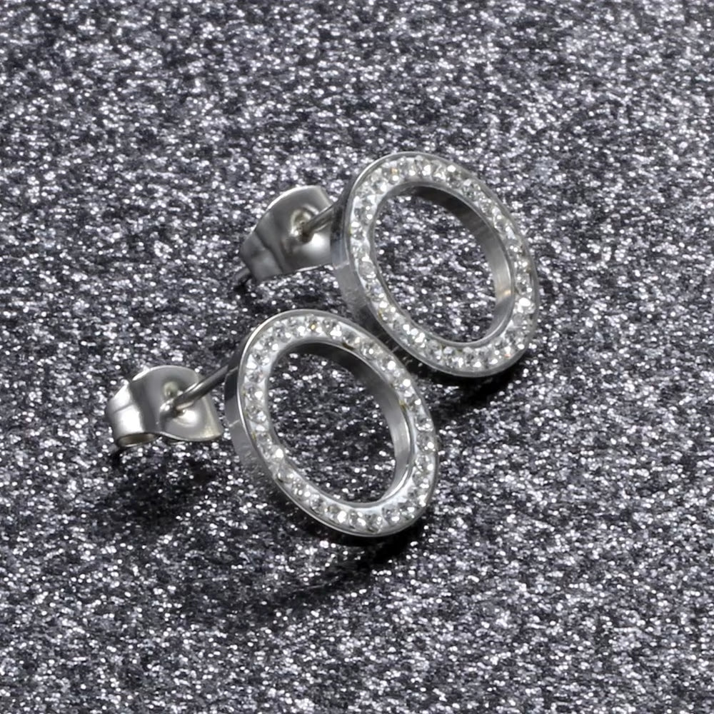 316L Stainless Steel Earring Crystal Stud Earrings for Women Joyas Brincos Bijoux Jewelry Earings Fashion