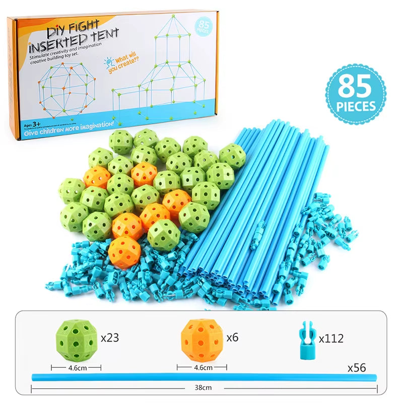 Children'S DIY Building Castle Beading Tent Toy Stem Large Building Blocks Game House Indoor and Outdoor Toys for Kids Gift