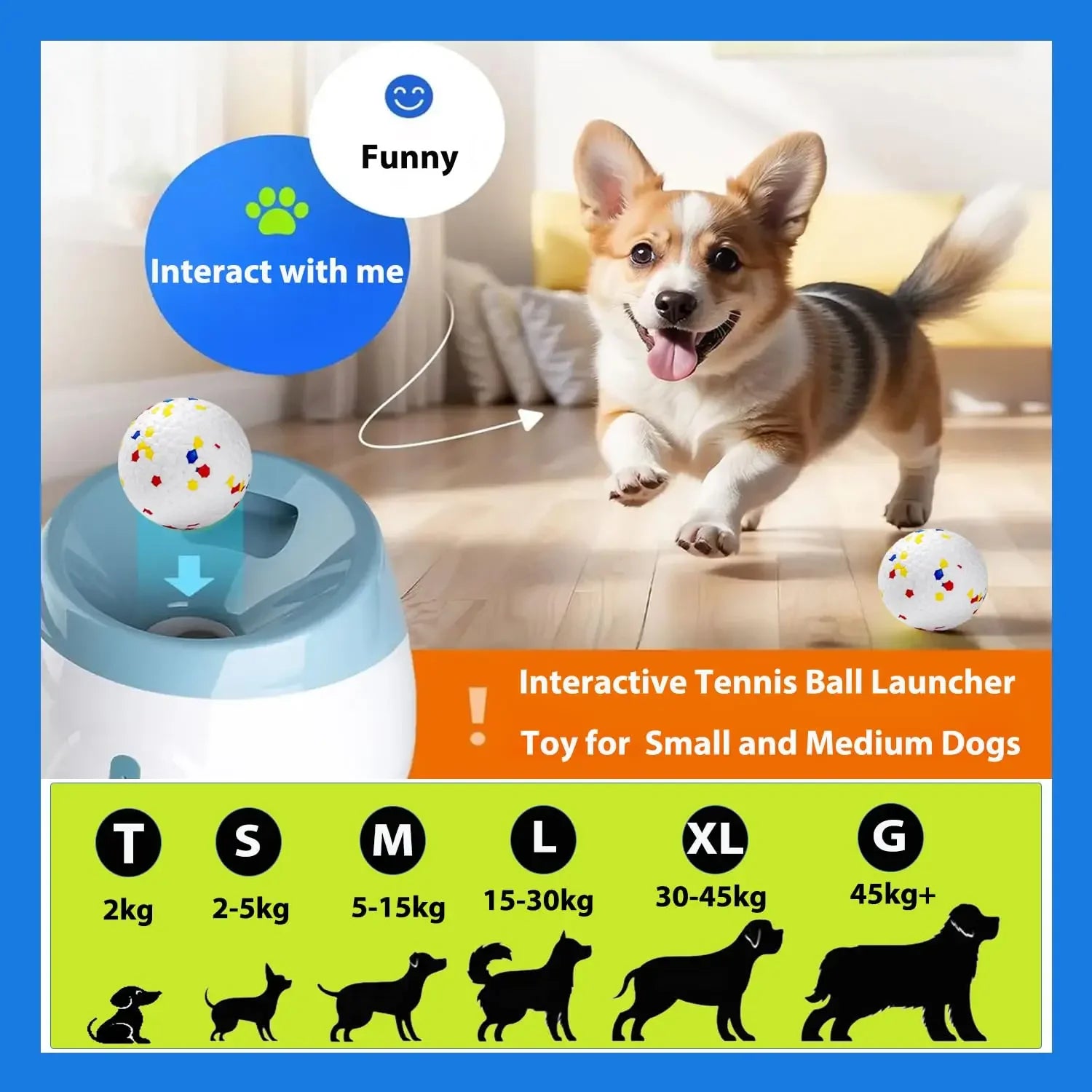 Dog Tennis Ball Launcher Dogs Chase Automatic Toys Automatic Fun Interactive Machine Fun Interactive Catapult Throw Rechargable