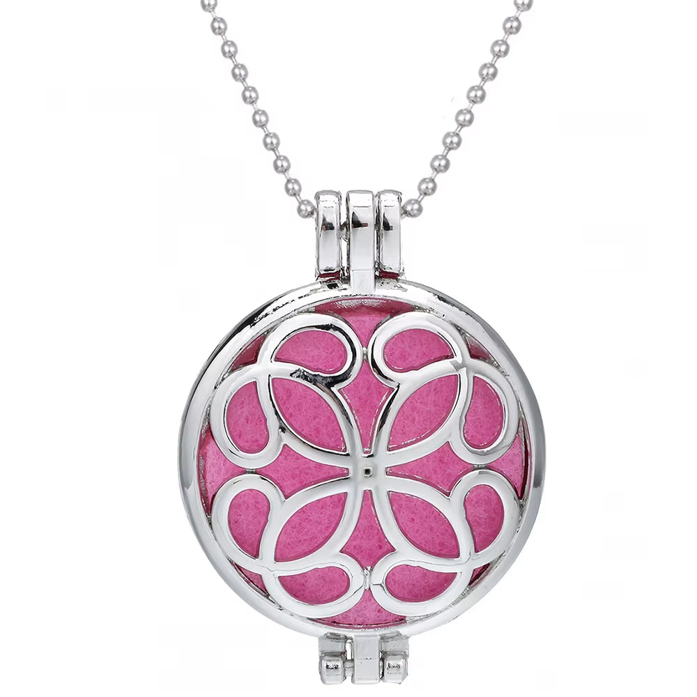 New Aroma Diffuser Necklace Vintage Flower Open Lockets Pendant Perfume Essential Oil Diffuser Aromatherapy Necklace